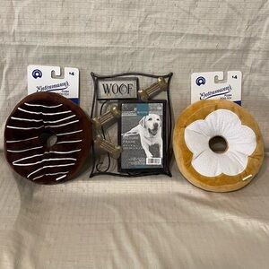 Dog Donut Squeaker Toy Set & Dog Bone Picture Frame